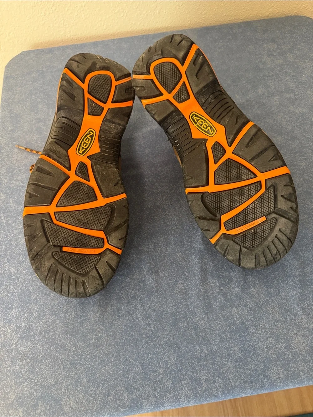 KEEN Brown and Orange Men's Low-Cut Hiking Boots
